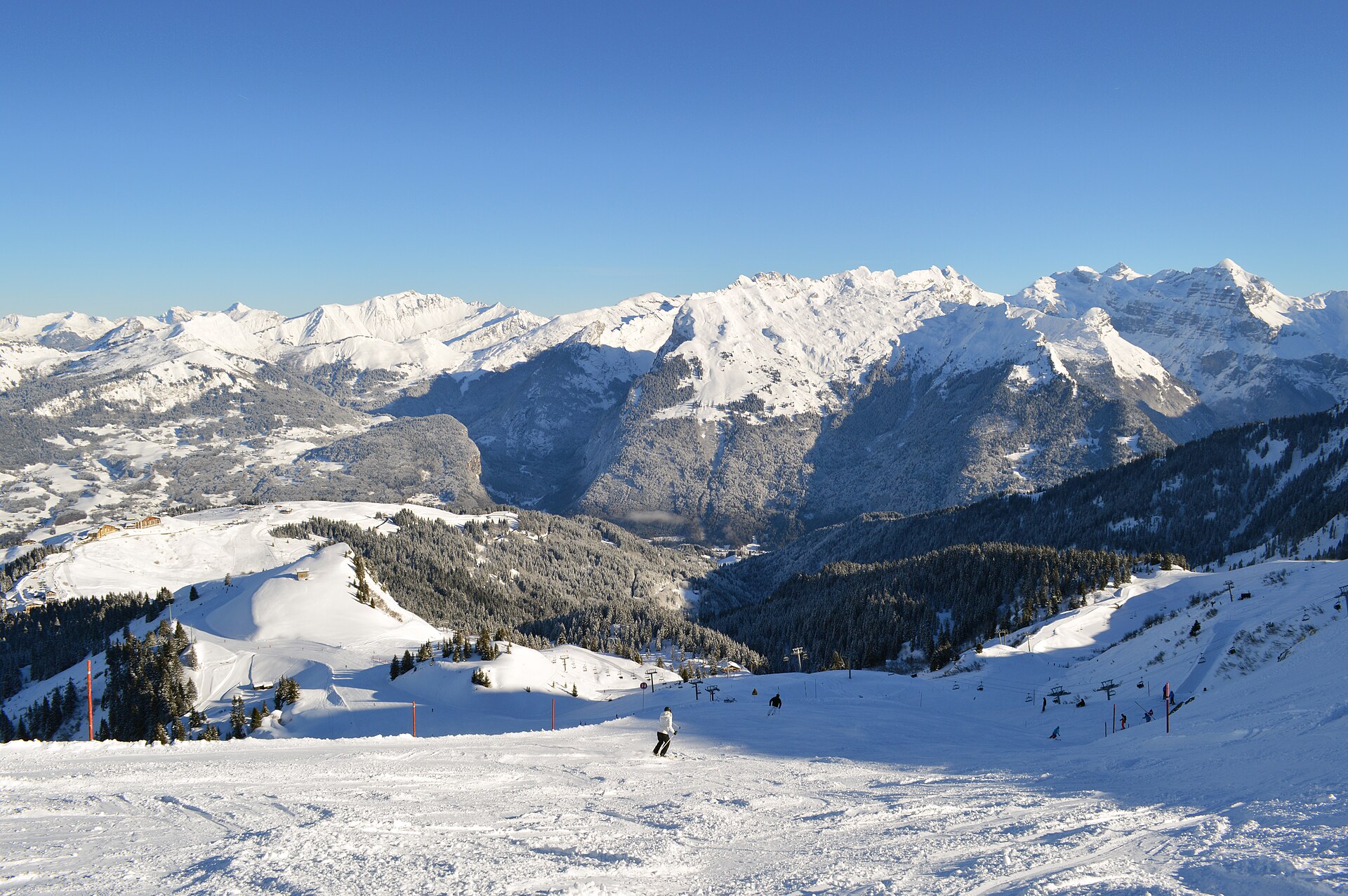 Winter view from the slopes above Samoëns